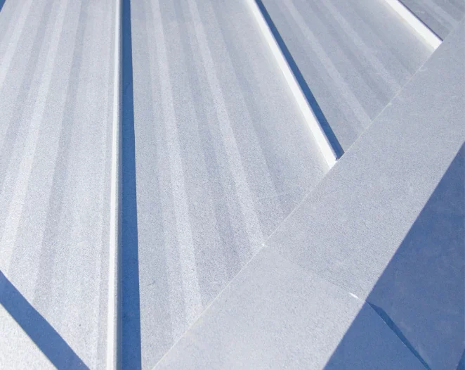 angular view of standing seam metal roof
